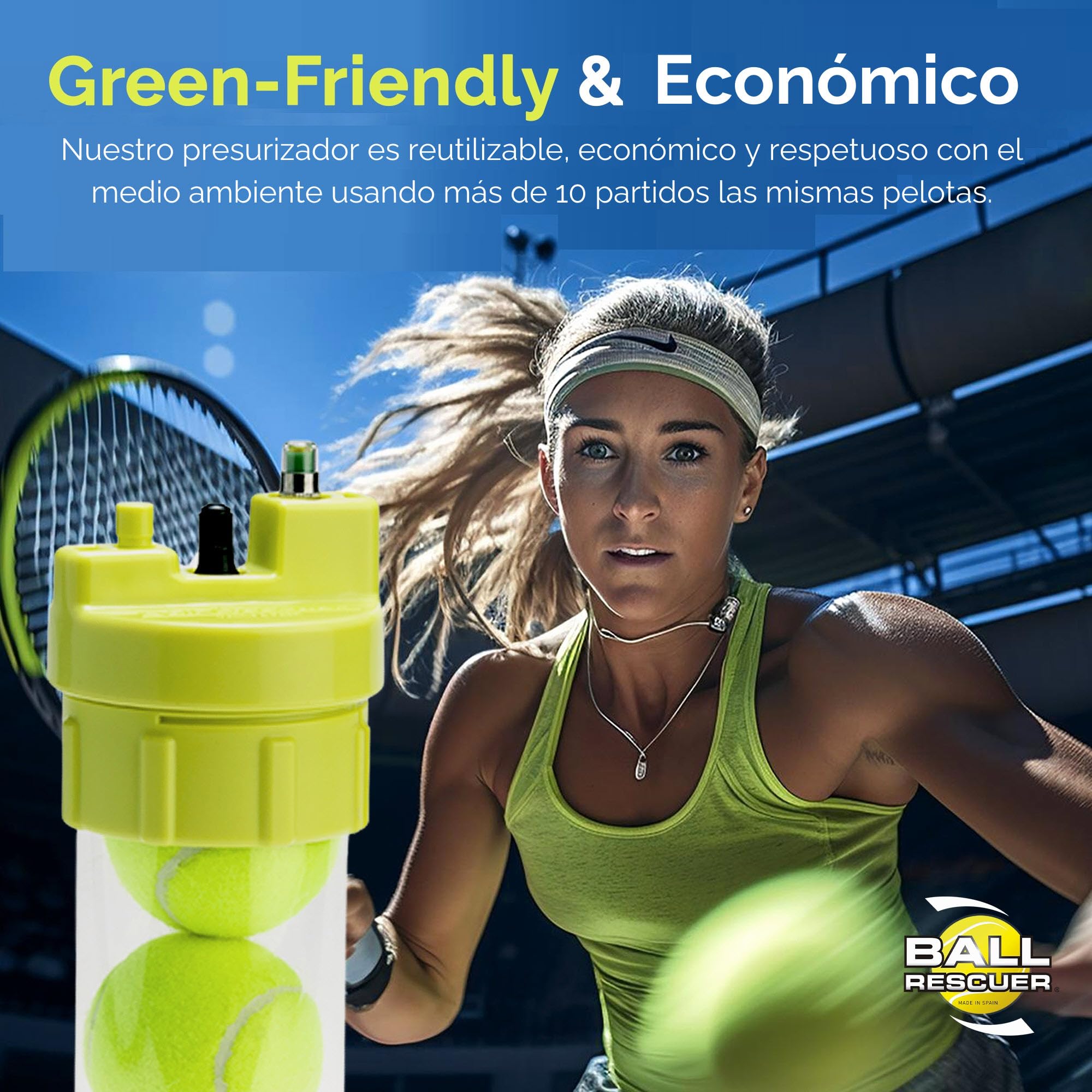 BALL RESCUER: Tennis/Padel Ball Life Extender  Converts Plastic Tennis/Padel Ball Containers to a 30 psi Ball Pressurizer  Needs a Bicycle Pump to