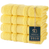 Qute Home 4 PACK Hand Towels Set | Premium Quality Luxury Turkish Cotton Absorbent AND Super Soft - YELLOW