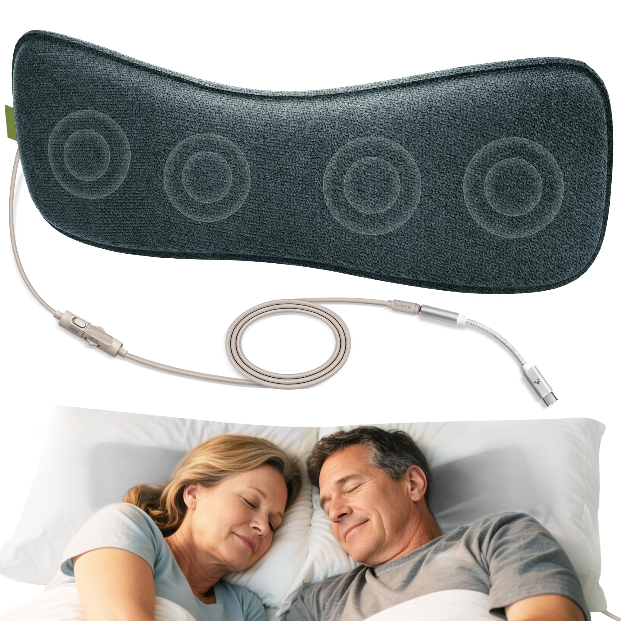 Avantree Slumber B - Sleeping Headphones Alternative for Side Sleepers, Wired Pillow Speaker with Low-Volume Audio, No Charging Needed, Comfortable