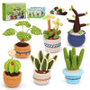 JUAYING Crochet Kit for Beginners Adults, 6 PCS Potted Plant Crochet Kit, Crochet Starter Kit, Include Step-by-Step Video Tutorial, Instruction