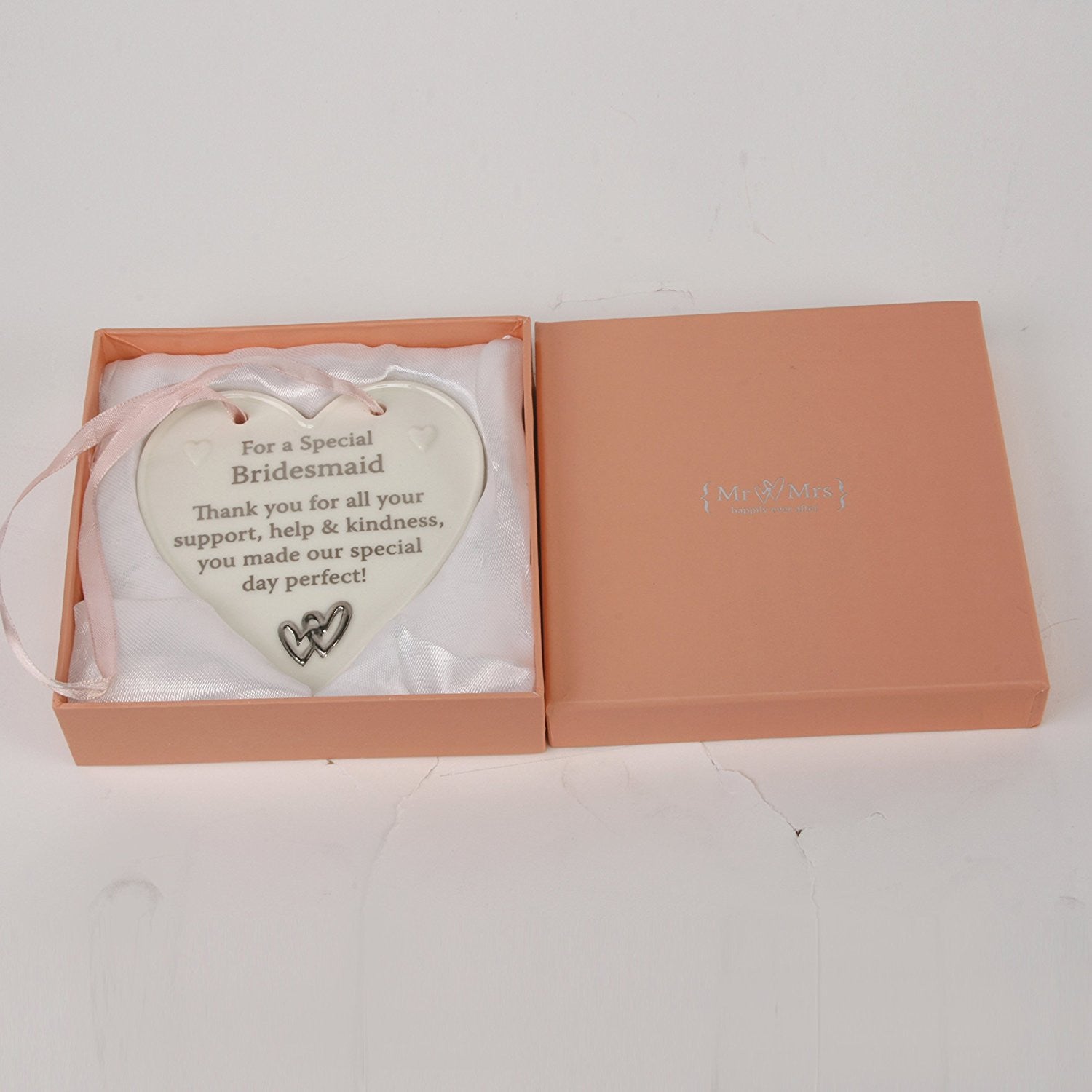 Special Bridesmaid Porcelain Hanging Heart Plaque Wedding Thank You Gift