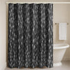 JEMIDI Shower Curtain, Black - Waterproof & Machine Washable Bathroom Curtains For Shower and Bathtub - Stylish Pattern with Stainless Steel Eyelets -