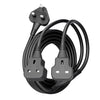 Double Socket Extension Lead Outdoor 5m Power Cable Black Extension Cord Heavy Duty 13 Amp Multi Plug Extension Socket