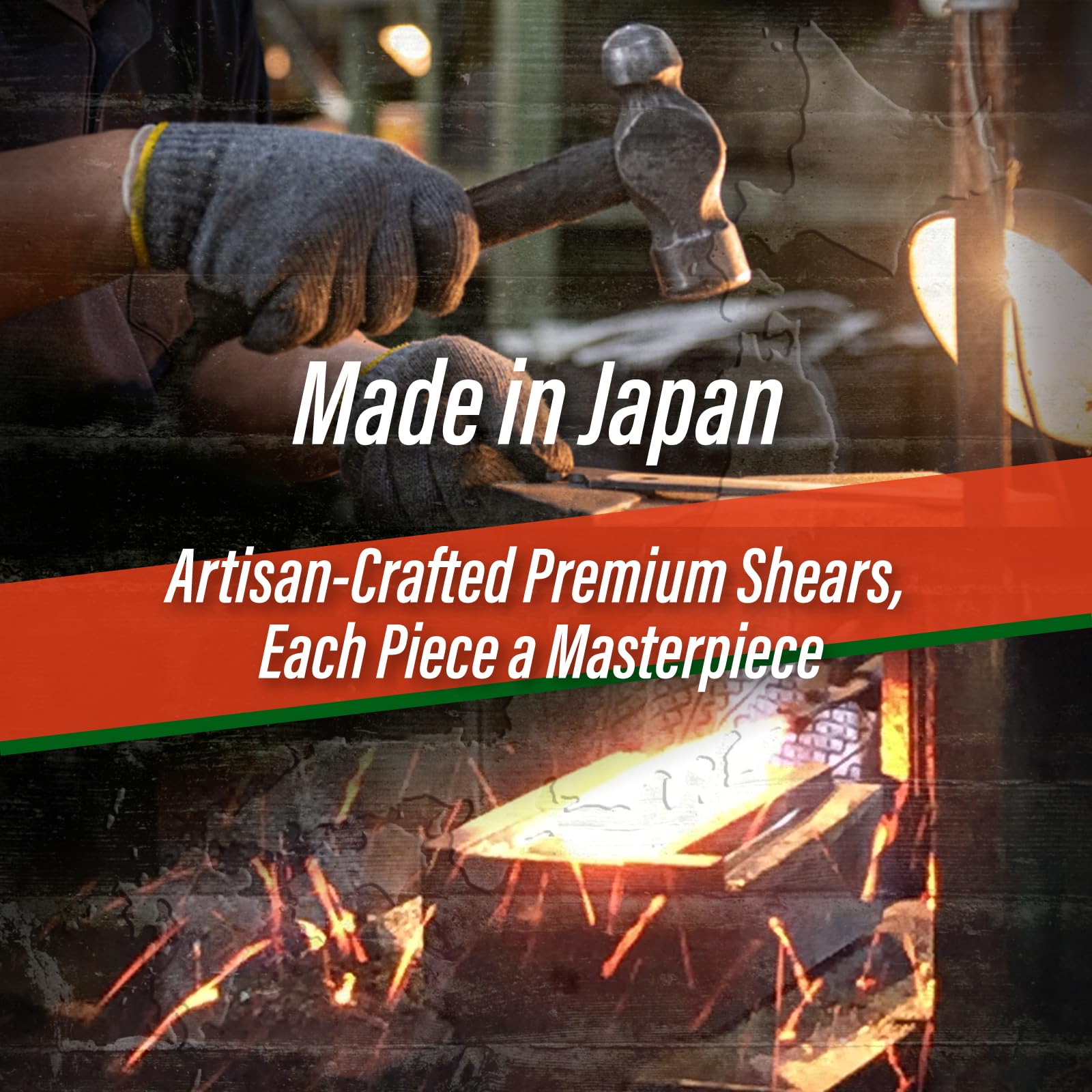 SUIZAN Hedge Shears 540mm - Professional Japanese Garden Clippers for Precise Trimming Gardening Tools