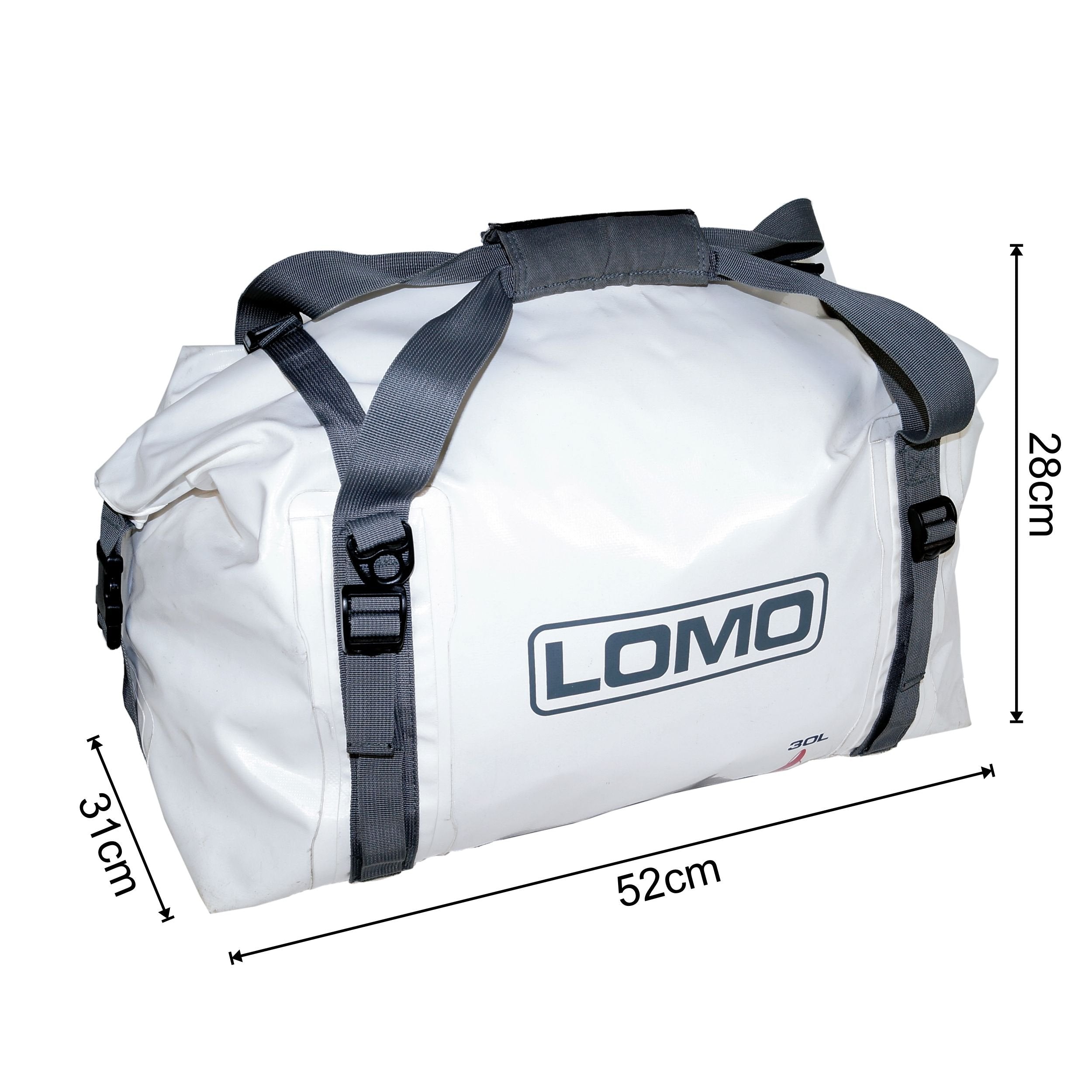Lomo 30L White Holdall Duffel Waterproof Rolltop Dry Bag
