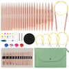 Aeelike Circular Knitting Needles, Interchangeable Circular Knitting Needles Set with Case, 13 Pairs of 3mm-10mm Interchangeable Needles,