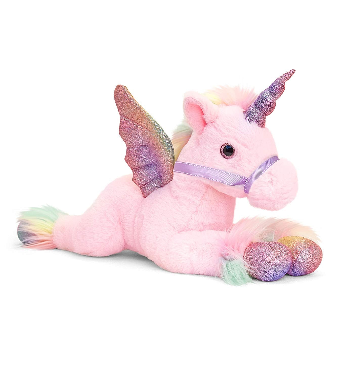Keel Toys SF2120AMA Pegasus Soft Toy, Pink, 35cm