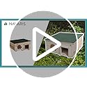 Navaris Wooden Hedgehog House - Protective Hedgehog Shelter Box for Outdoor, Garden - Hedgehog Den for Sleeping, Summer, Nesting, Winter Hibernation