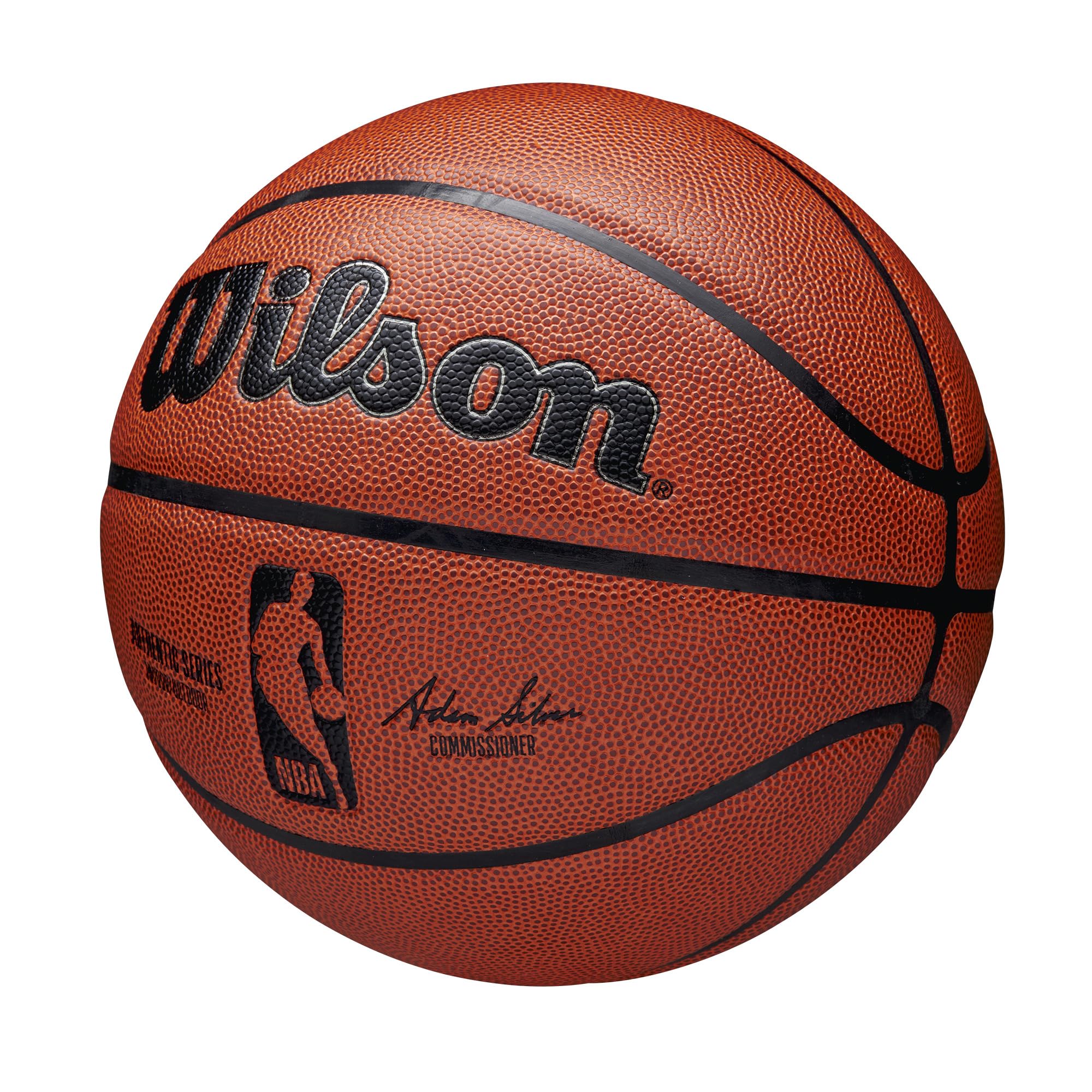 Wilson Basketball, NBA Authentic Series Model, Indoor/Outdoor, Mixed Leather, Size: 7, Brown