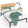 ZINUS Paul 36 cm Metal and Wood Platform Bed Frame | Wood Slat Support | Easy Assembly | Double | Natural