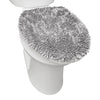 SoHome Spa Step Luxury Plush Chenille Shag Machine Washable Ultra Soft Standard Toilet Lid Cover 17.5"x13.5" Light Gray