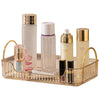 Bathroom Organiser Countertop Vanity Tray, Skincare Makeup Shelf for Cosmetics, Toiletries, Lotions, Perfumes (1 Tier, Amber)