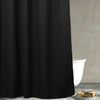 Popkozzi Black Waffle Weave Shower Curtain: Heavy Duty Textured Fabric Shower Curtain for Bathroom - Water Repellent Washable Thick Polyester Cloth