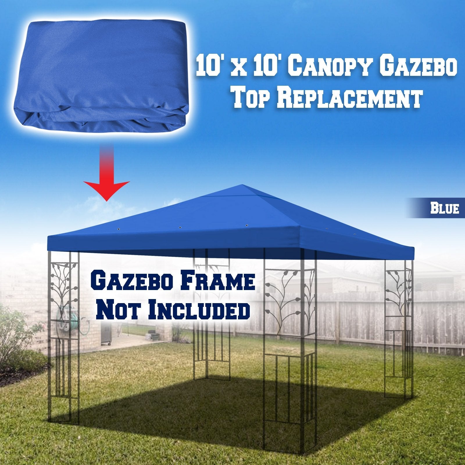 BenefitUSA G245-BLUE G245 Gazebo Canopy, 10" L x 10"", Blue