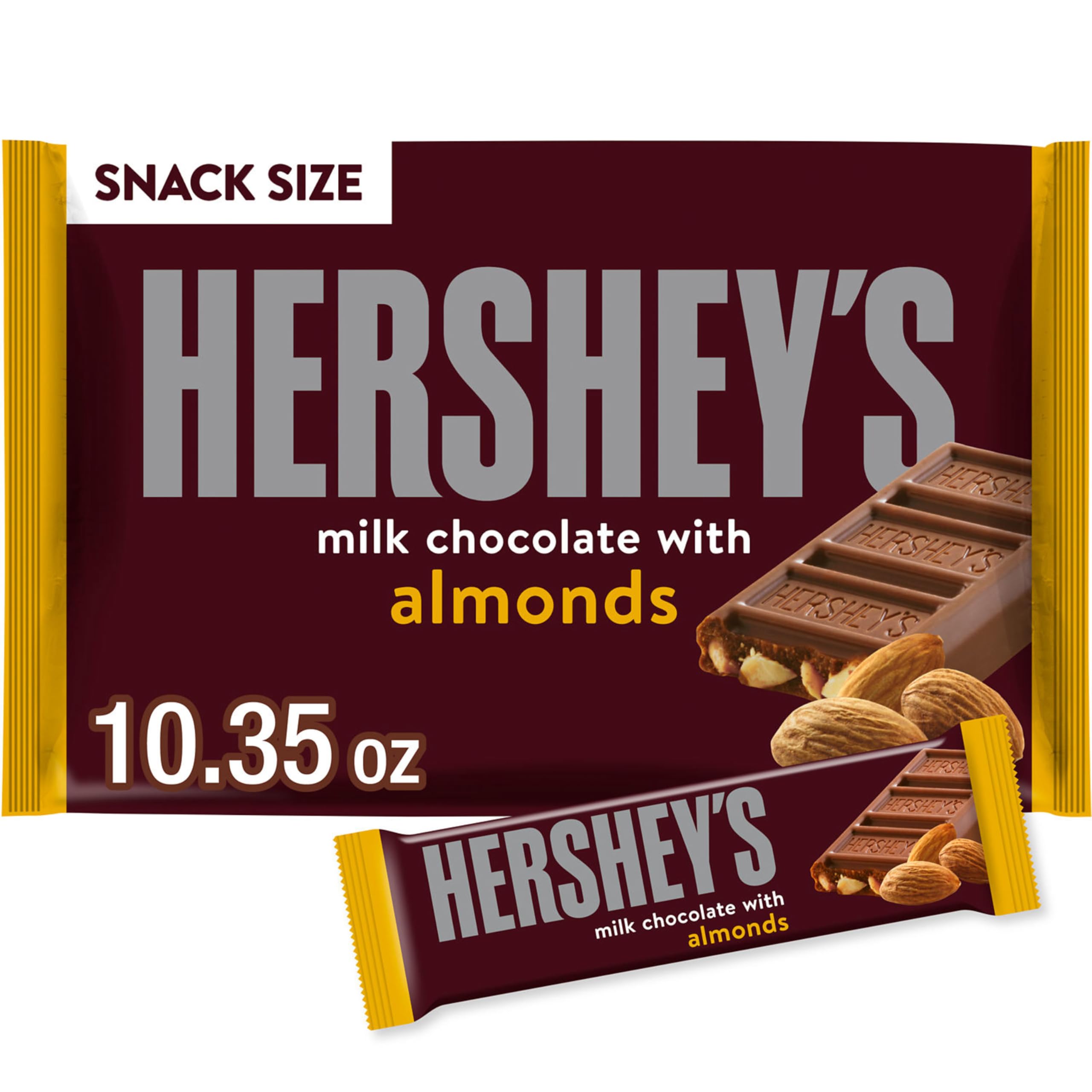 Hershey's Milk Chocolate with Almonds Snack-Size Candies, 293 grams