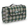 Relaxdays XXL Picnic Blanket, Aluminium Coating, Folding Beach Rug with Handle, 200x200cm cm, Chequered, Green-Grey