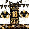 18th Birthday Decorations for Boys Girls-Happy 18 th Brithday Banners Black and Gold HAPPY 18th BIRTHDAY Balloons Decorations for 18th Brthday