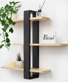 SUMGAR Floating Shelves for Wall Mounted Shelving Unit All Pine Wood 50CM 3 Tier Large Shelf for Bedroom Living Room Office Bathroom Home Decoration