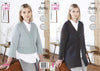 King Cole 5496 Knitting Pattern Womens Raglan Sleeve Cardigans in Big Value Poplar Chunky