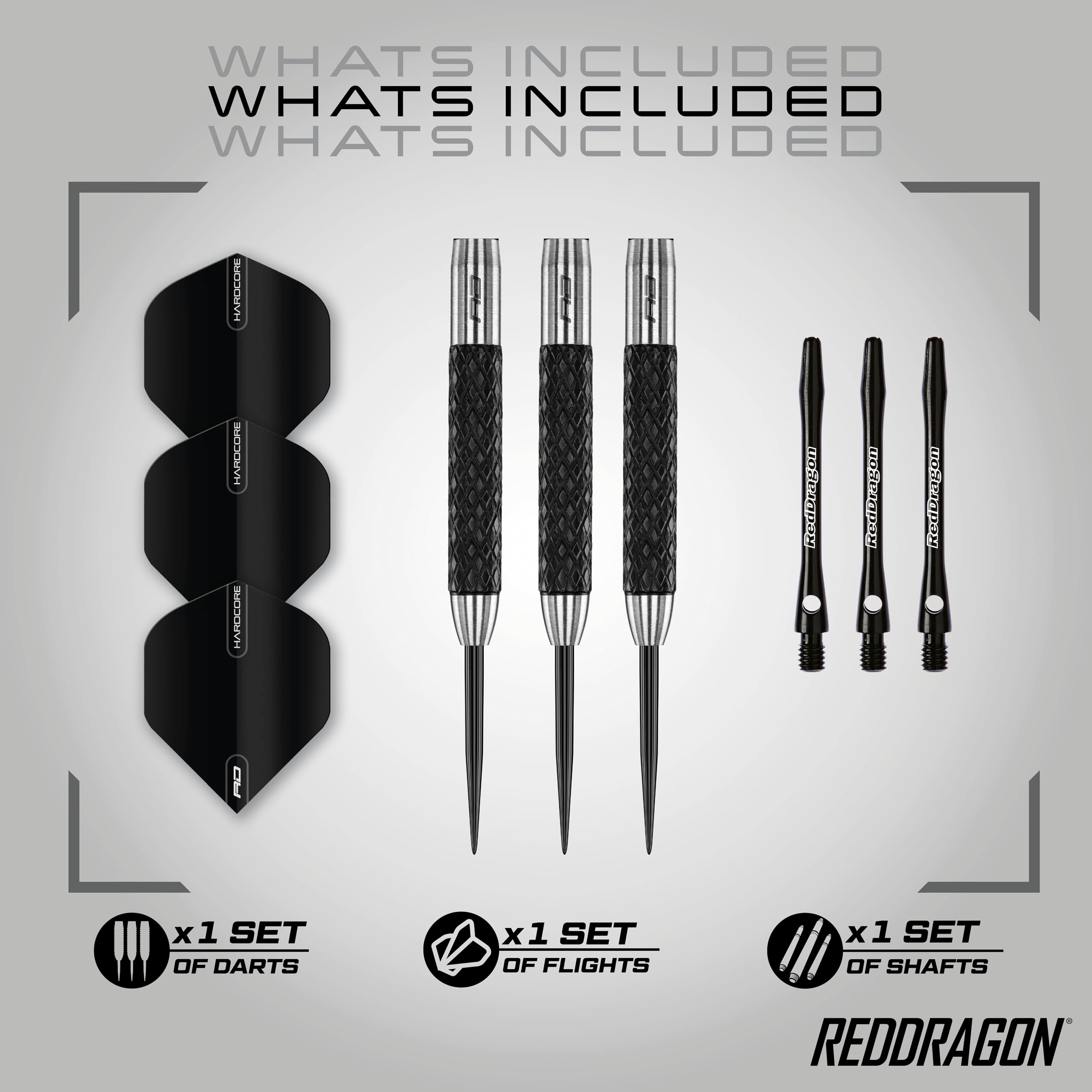 RED DRAGON Rat 1: 26g Tungsten Darts Set with Flights and Stems