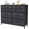 YITAHOME Wide Chest of Drawers with 7 Drawers, Fabric Dressers with Easy Pull Handle,Sturdy Steel Frame,Storage Drawers for Bedroom, Closet,Charcoal