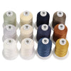 New brothread 12 Neutral&Jean Colours Multi-Purpose 100% Mercerized Cotton Threads 30WT(50S/3) 600M Each Spool for Quilting, Sewing and Embroidery