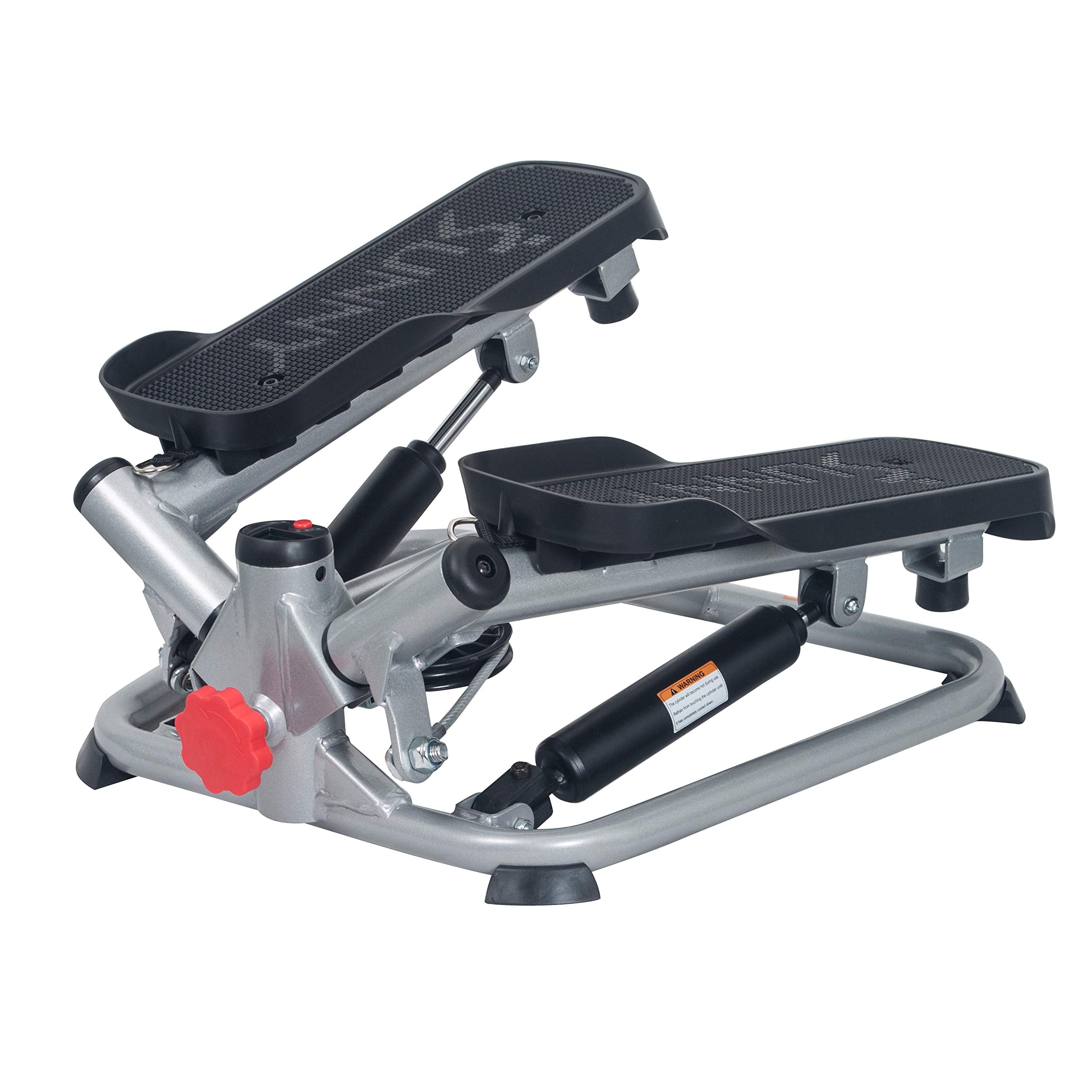Sunny Health & Fitness Advanced Twist Stepper Machine with Resistance Bands, Portable Mini Stair Stepper Aerobic Indoor Exercise Equipment for Full