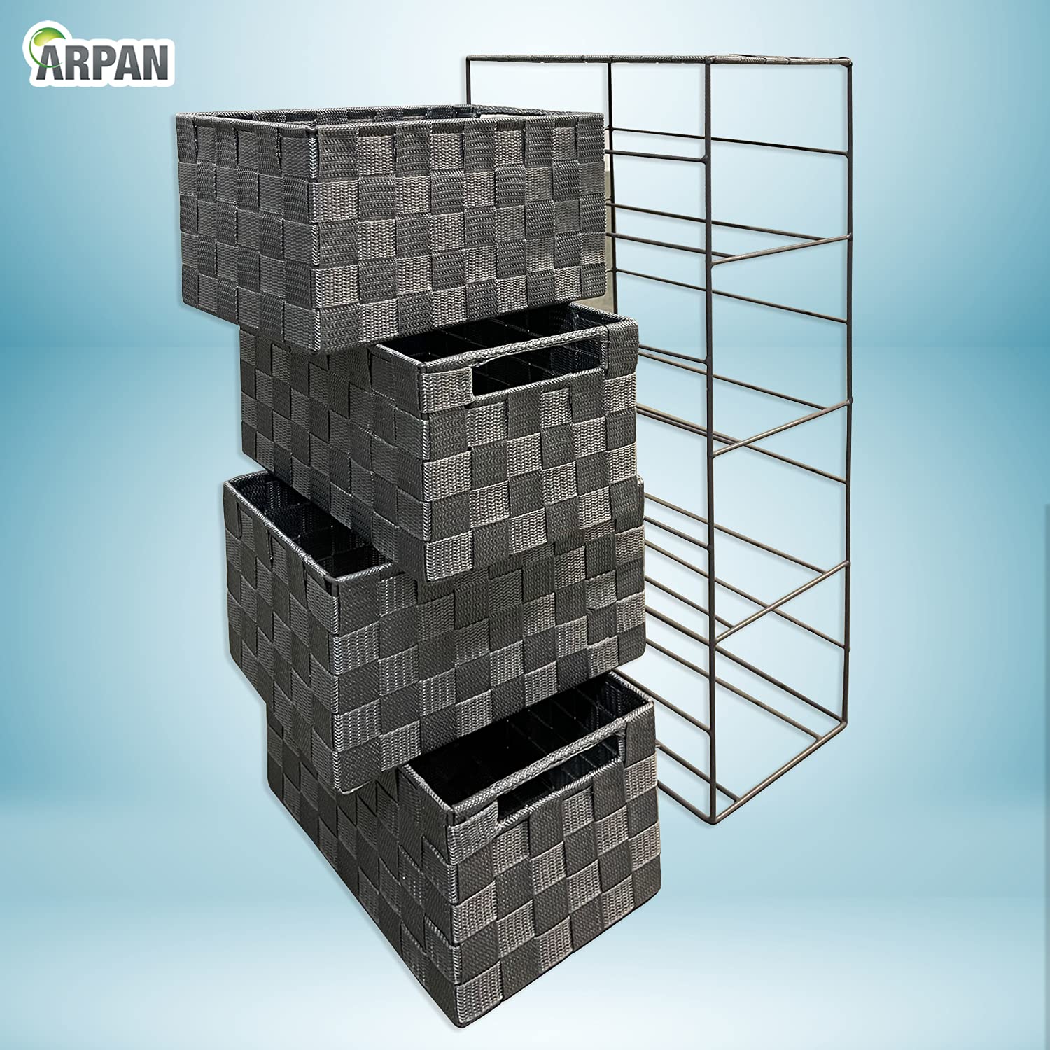 Arpan Grey 4 Drawer Storage Cabinet Unit Ideal for Home Office Bedroom Kitchen Bathroom