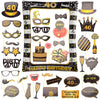 AIBAOBAO 35Pcs 40th Birthday Decorations Men Women, Black Gold Inflatable Selfie Frame & Photo Booth Props, Giant Inflatable Party Photo Booth Frame
