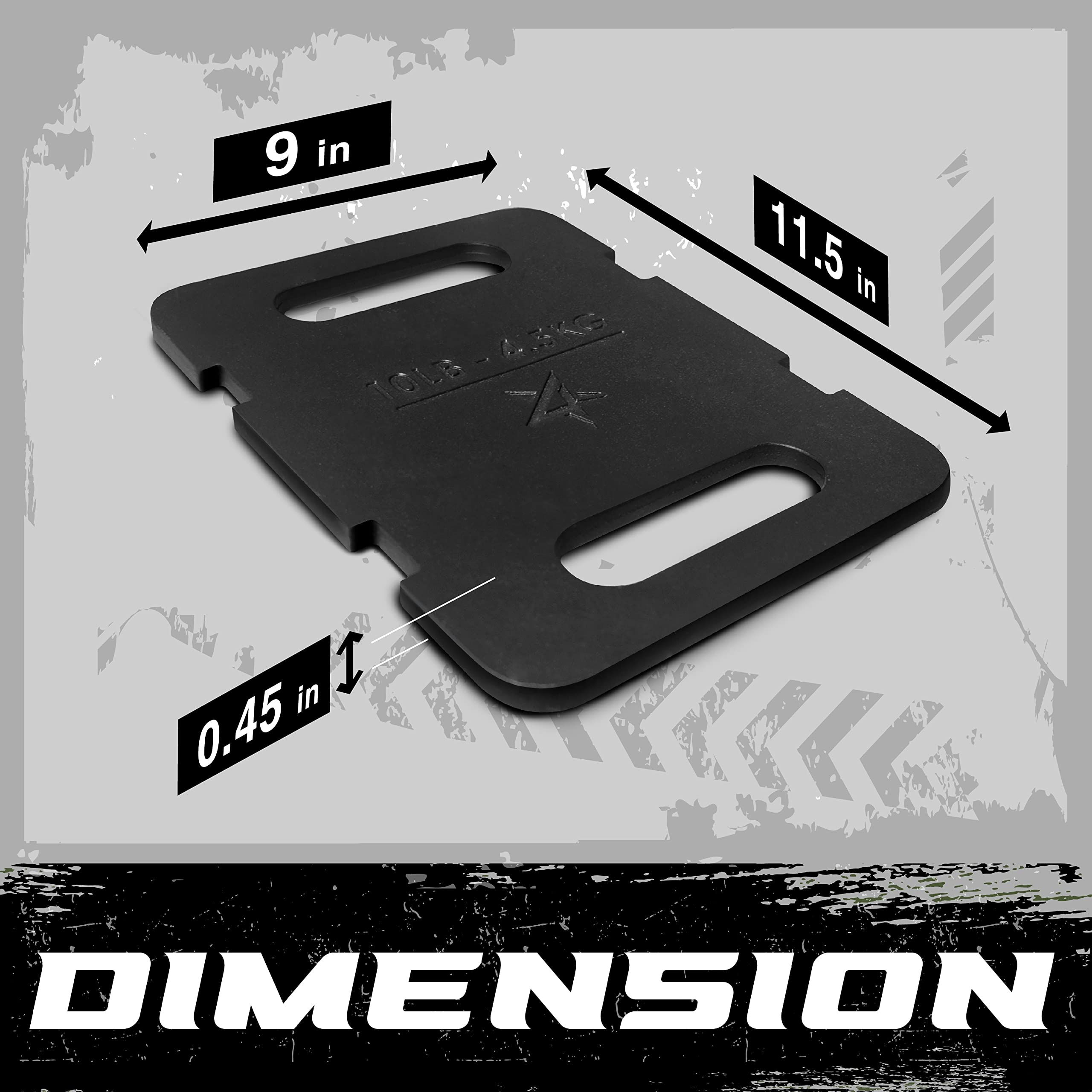 Yes4All L329 Cast Iron Rucking Weight Plate for Backpack, 4,5 KG | 10 POUND, Black