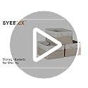 Syeeiex Storage Basket for Shelves [3-Pack], Storage Boxes with Handles, Large Fabric Storage Bins for Organizing Home and Office, White & Khaki
