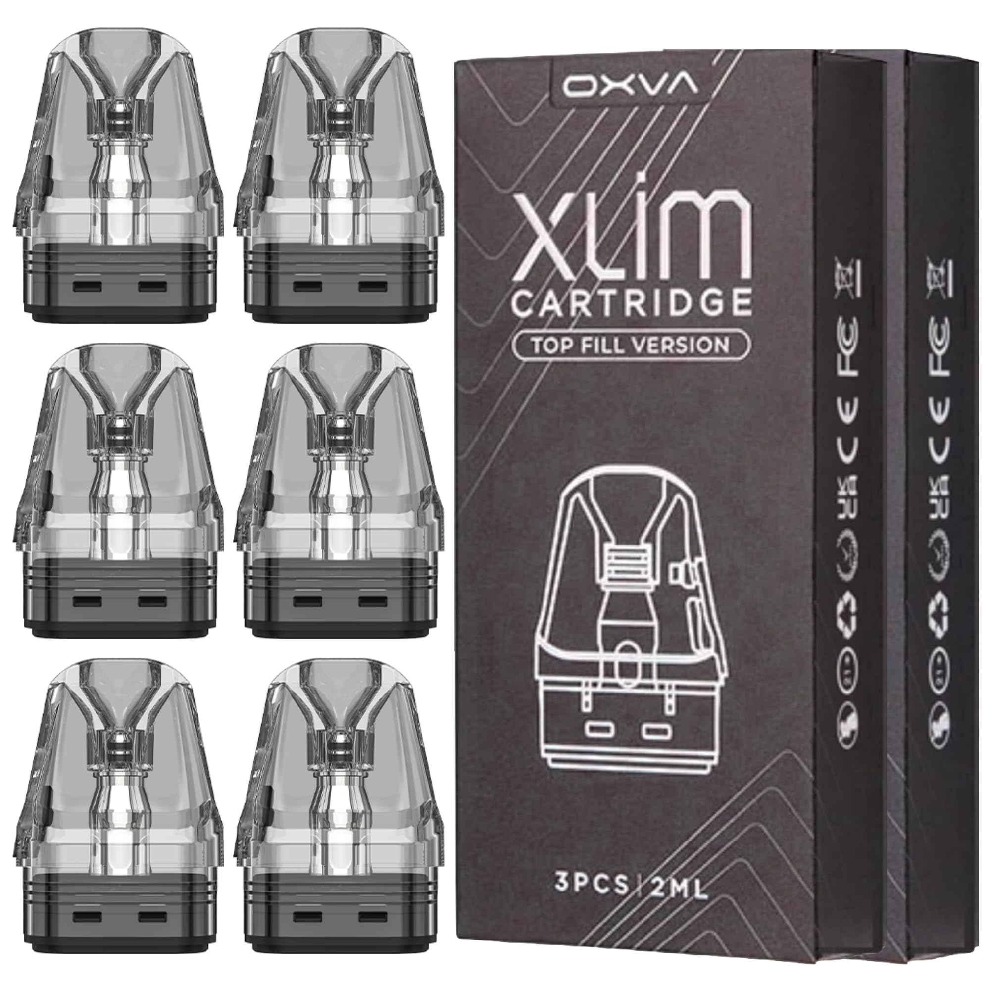 Oxva Xlim Pods [0.8] Xlim V3 Pods Pack of 6 - Compatible with Oxva Xlim Pro 3 - Xlim Pro 2 Pods - Xlim 3 Ultra Vape Kit, Top Fill Oxva Xlim V3 Vape