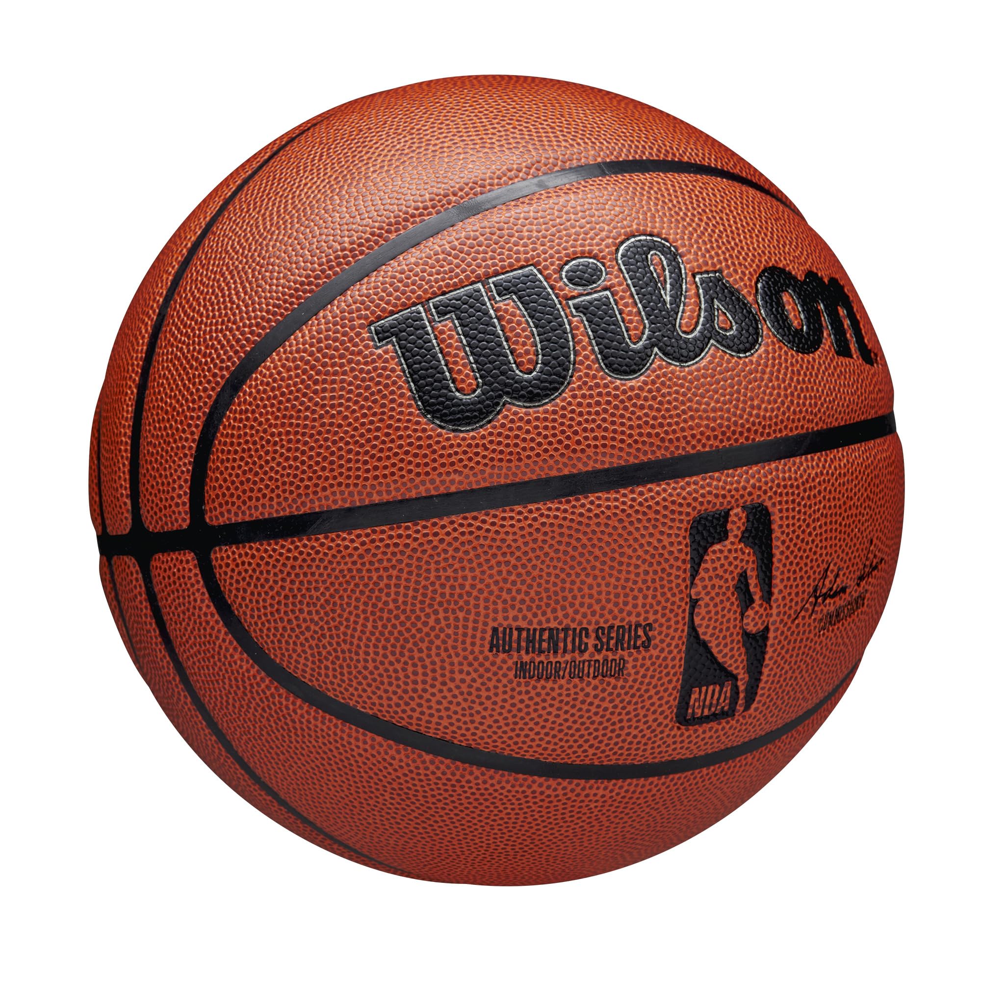 Wilson Basketball, NBA Authentic Series Model, Indoor/Outdoor, Mixed Leather, Size: 7, Brown