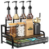 Coffee Syrup Organizer, 3-Tier 8 Bottles Coffee Syrup Stand with 35 K Cup Storage Drawer for Coffee Bar, Coffee Pod Holder for Syrup, Tea, Wine,