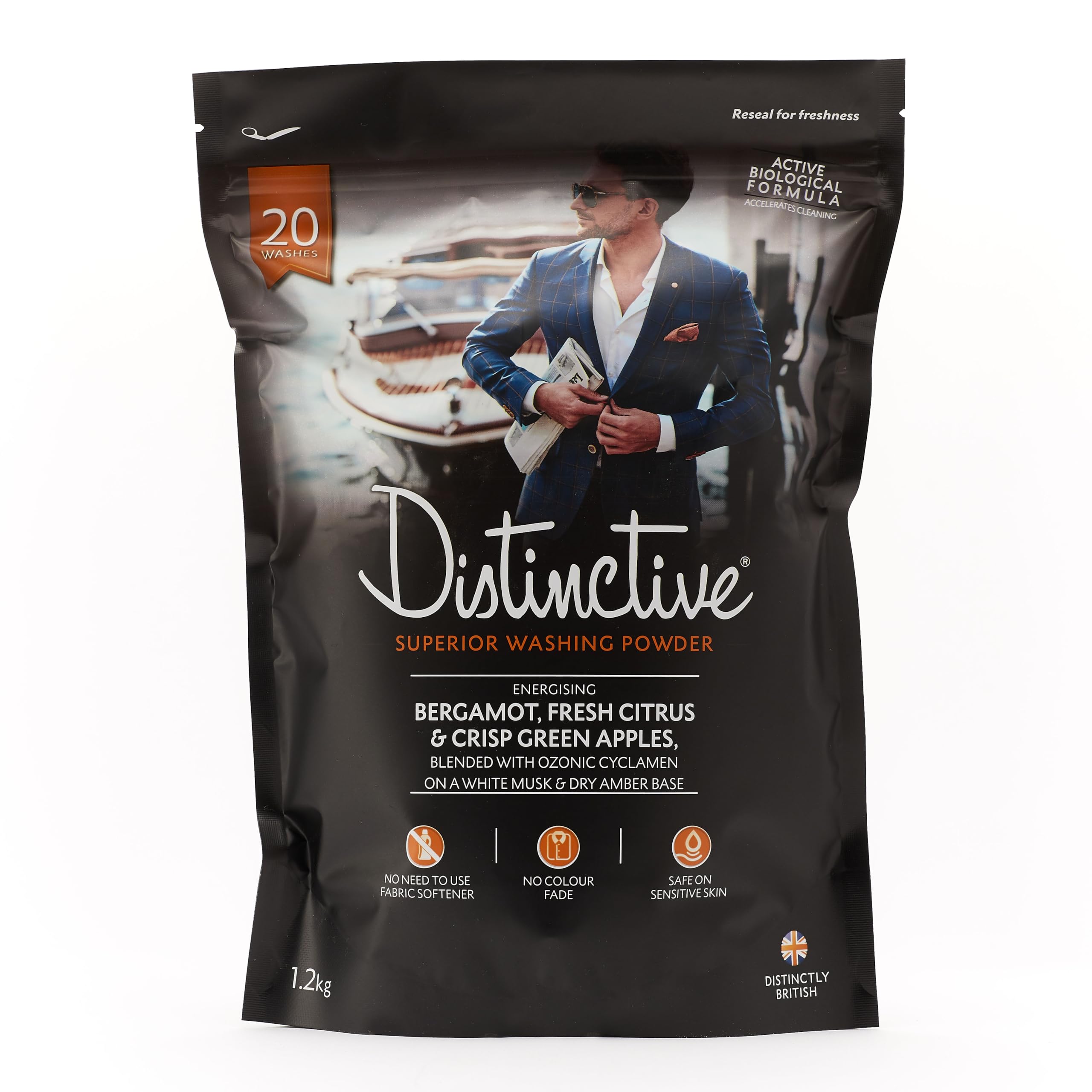 Elevate Your laundry with Distinctive/Powder Laundry Detergent/Biological Washing Powder/Energising Bergamot and Citrus/Eco Laundry Detergent (Pack of
