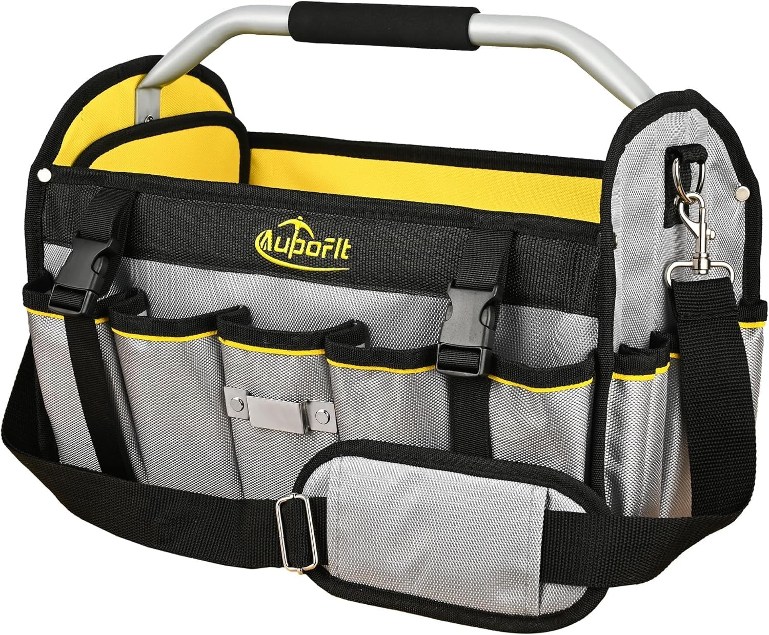 Electrician Open Tote Bags 29 pockets, 40 * 26 * 21CM Tote Tool Bag Heavy Duty 1680D Denier Fabric Tool Tote Bag with Handle, Technicians Plumbers