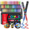 Funnasting 60 Colours Acrylic Paint Pens, Soft Brush Tip Acrylic Marker Pens, Paint Markers for Colouring, Glass, Fabric, Egg, Rock Painting and DIY