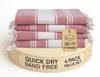 LANE LINEN Oversized Beach Towels ? Set of 4, 39"x71" Turkish Cotton Rich & Quick Dry Pool Towels, Lightweight & Pre-Washed Travel Beach Towels,