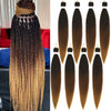 8 Packs Pre Stretched Braiding Hair- 26 Inch Crochet Braids Hair Extensions for Braiding 1B/30/27 Soft Yaki Texture Braiding Hair Extensions