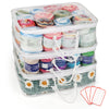 Coopay Clear Yarn Storage Organizer, 3PCS Large Wool Storage Bag (40x30x15cm), Portable Yarn Storage Organiser with Handle, Waterproof & Space-Saving