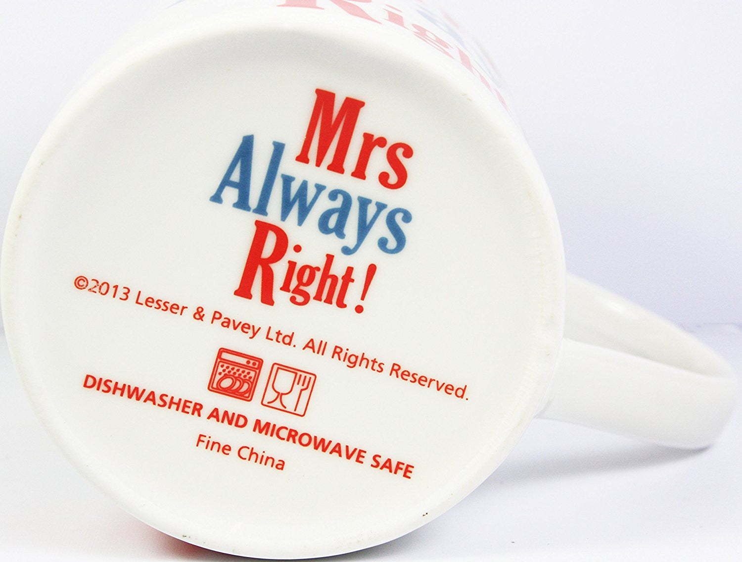 Mrs Always Right!, Fine China Mug, Microwave and Dishwasher Safe, 9x9cm