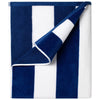 Ouxiaobai Cotton Oversized Beach Towel - 180 x 90 CM Large Size Pool Towel, Striped Soft Cabana Swim Towel (Royal Blue)