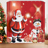 Famibay Christmas Shower Curtain 180x180cm Santa Claus Snowman Bathroom Curtain with 12 Hooks Weighted Shower Curtain Waterproof Polyester Bath