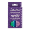 The Quilted Bear Magnetic Pin Dish - Magnetic Pin Cushion with 25 Pearl-Headed Sewing Pins & a Handy Plastic Drawer for Dressmaking Pins & Sewing