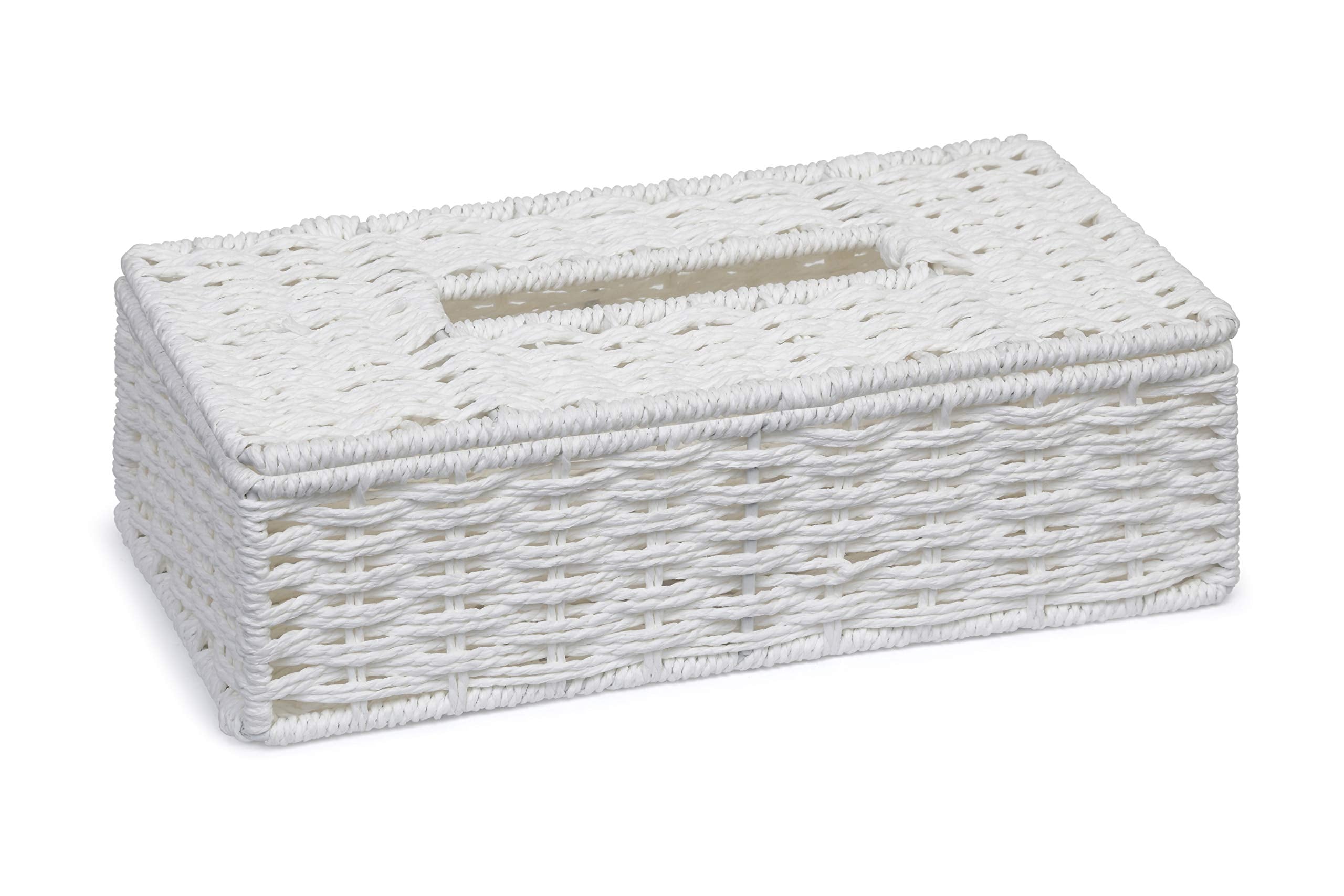 Arpan Eco-Friendly White Paper Rope Rectangular Tissue Holder Box - for Hotel & Guest Houses, Office Home, Bathroom