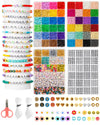 ZENMAG 4 Boxes Clay Beads Bracelet Making Kit - 48 Colors 6mm Clay Beads & 4mm Seed Beads for Friendship Bracelet Making, 1540 Letter Beads, Bracelet