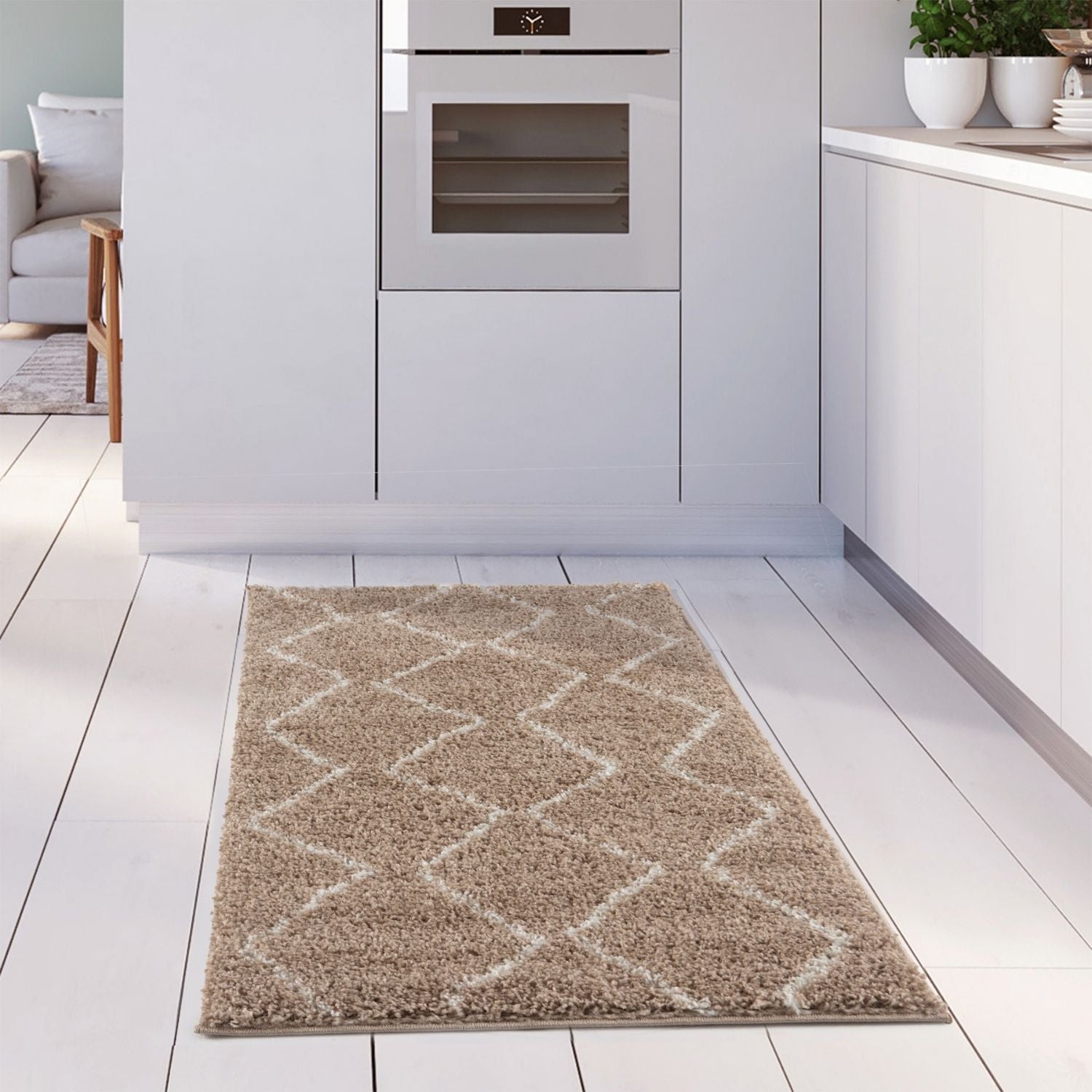 Moroccan Beige Shaggy Rug | 820