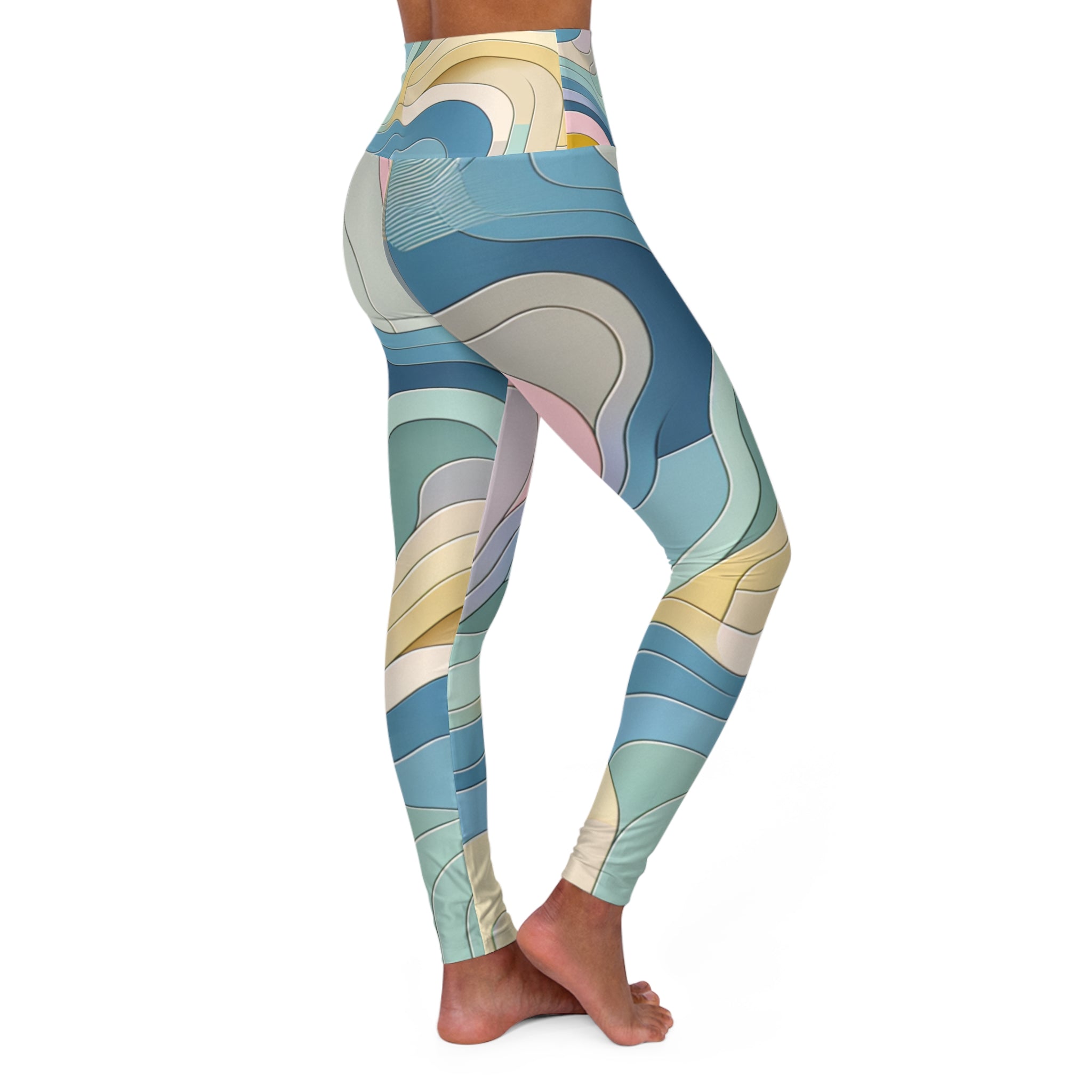 Abstract Pastel Leggings - Modern Aesthetic Design in Soft Hues for Ultimate Comfort and Style