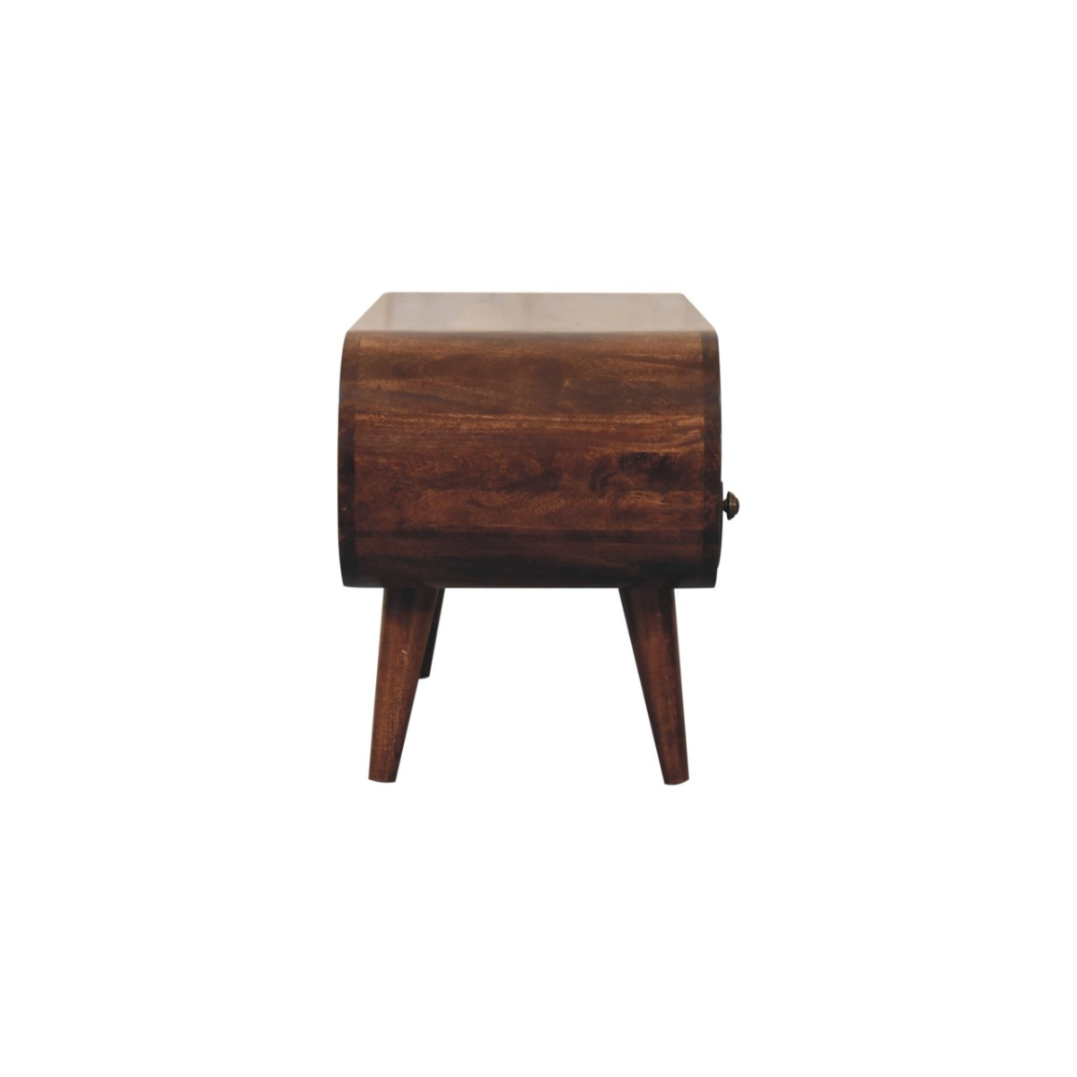 Artisan Furniture Solid Wood California Walnut Circular TV Stand, Brown, 2 Drawers and 1 Shelf
