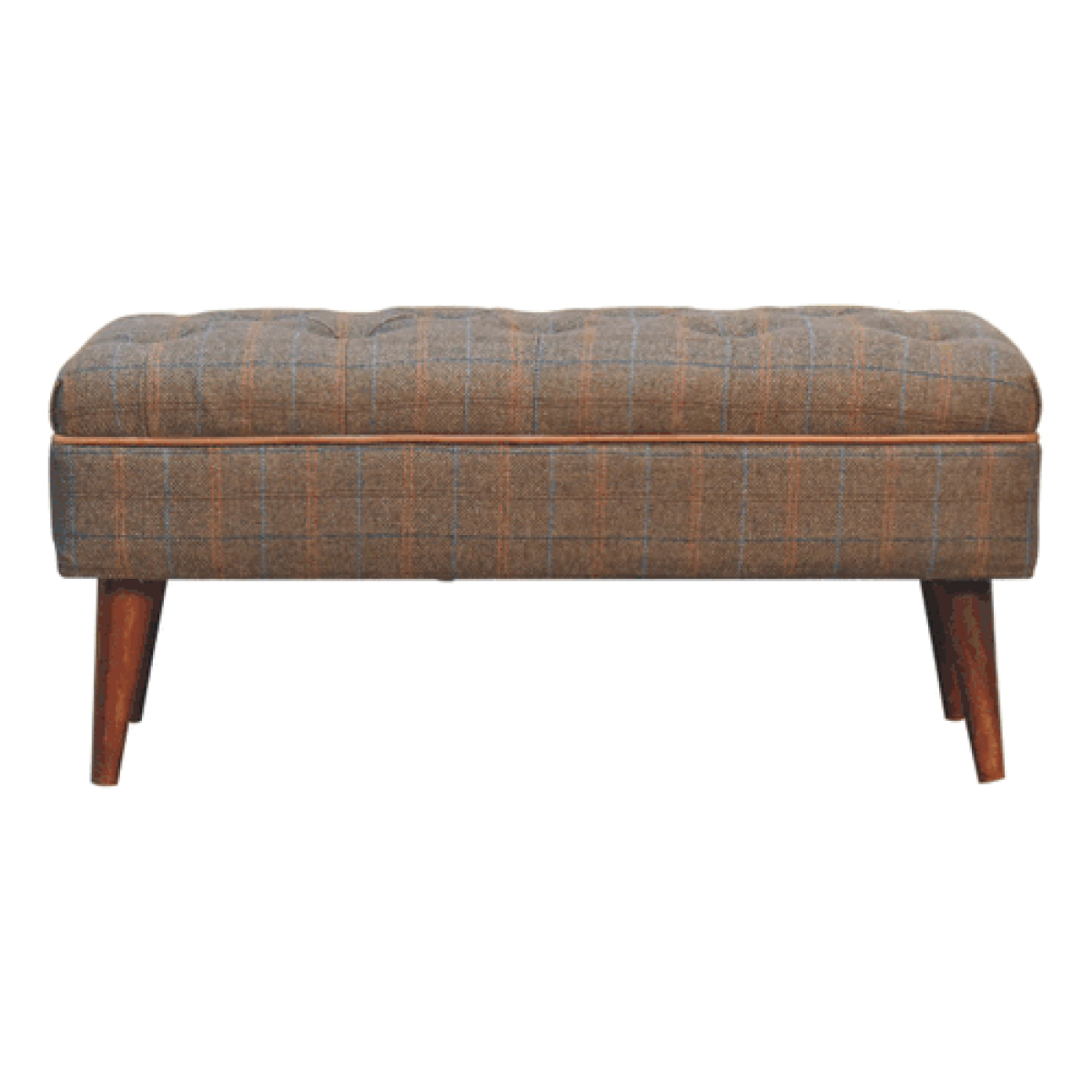 Artisan Furniture Solid Wood Multi Tweed Buffalo Pipe Bench